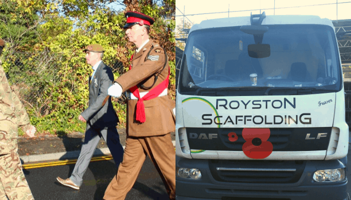 Royston Scaffolding Support Colleague And Ex-serviceman In Remembrance Sunday Commemorations