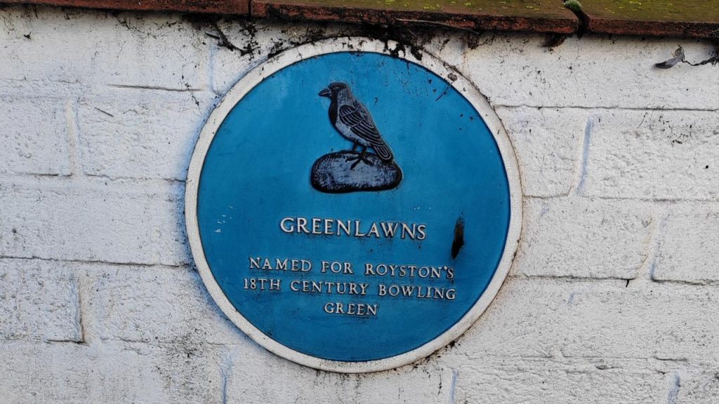 Greenlawns Royston Bue Plaque