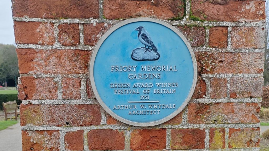 Priory Memorial Gardens Royston Blue Plaque