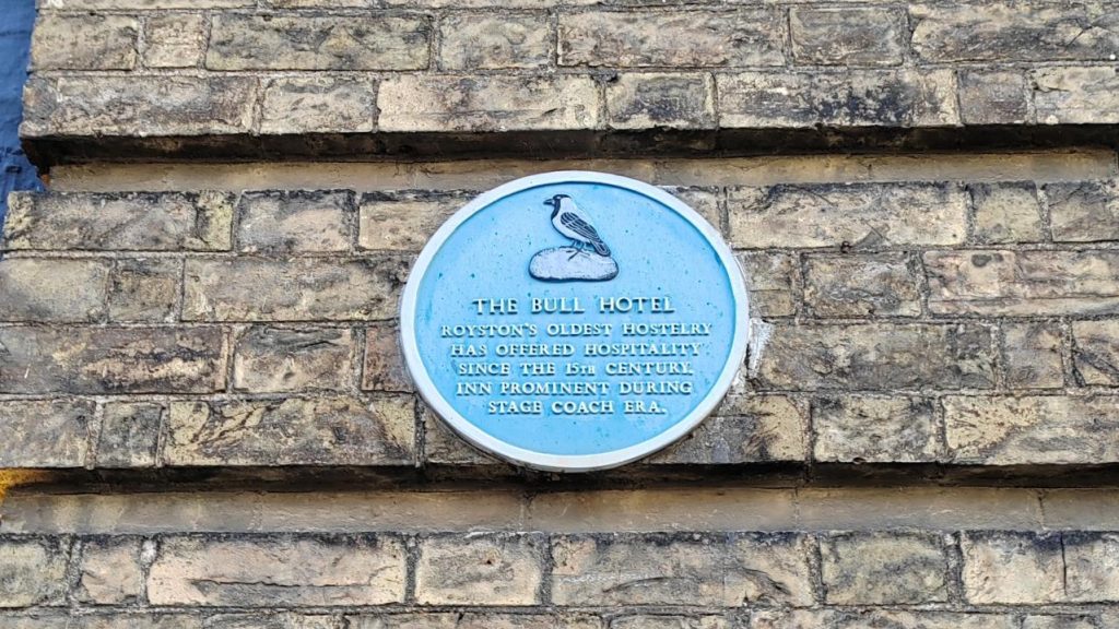 The Bull Hotel Royston Blue Plaque