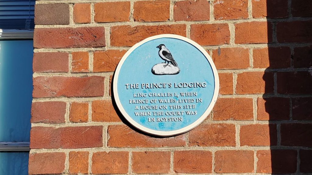 The Princes Lodging Royston Blue Plaque