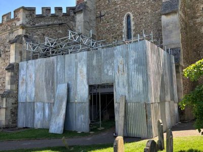 Designed Access And Hoarding Scaffold St Mary’s , Hitchin